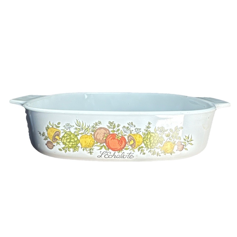 Vintage backstamp CorningWare Spice o Life L'Echalote A-8-B Casserole Dish w/Lid